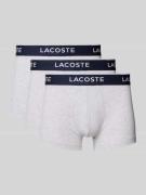 Lacoste Trunks mit elastischem Label-Bund im 3er-Pack in Silber, Größe...