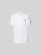 MAISON KITSUNÉ Poloshirt mit Motiv-Applikation in Weiss, Größe M