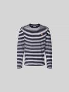 MAISON KITSUNÉ Longsleeve mit Streifenmuster in Marine, Größe XXL