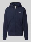 CHAMPION Sweatjacke mit Label-Stitching in Marine, Größe M