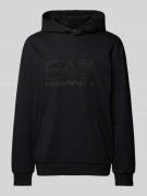 EA7 Emporio Armani Hoodie mit Label-Print in Black, Größe L