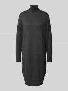 QS Knielanges Strickkleid mit gerippten Abschlüssen in Anthrazit, Größ...