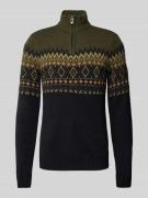 Blend Strickpullover mit Stehkragen in Black, Größe XL
