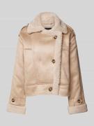 Only Kunstlederjacke mit Knopfleiste Modell 'YLVA' in Sand Melange, Gr...