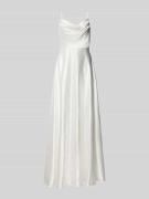 Luxuar Abendkleid mit Wasserfall-Ausschnitt in Offwhite, Größe 38