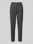 ICHI Tapered Fit Stoffhose mit Hahnentrittmuster in Black, Größe M