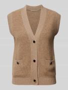 (The Mercer) N.Y. Strickweste mit Kaschmir-Mix in Taupe, Größe 34