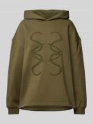 Smith and Soul Hoodie mit Label-Stitching in Oliv, Größe M