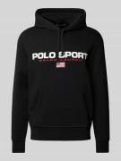 Polo Sport Hoodie mit Label-Print in Black, Größe S