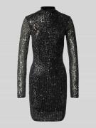 Lipsy Cocktailkleid mit Paillettenbesatz in Silber, Größe 34