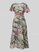 Swing Tailliertes Maxikleid aus reinem Leinen in Gruen, Größe 34