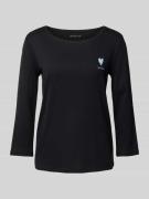 Tom Tailor Shaped Fit 3/4-Shirt aus Baumwoll-Mix mit Print in Black, G...
