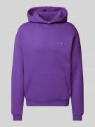 REVIEW Hoodie mit Label-Print in Purple, Größe M