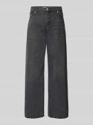 Review Wide Leg Jeans aus reiner Baumwolle in Black, Größe 25/30