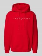 Tommy Jeans Regular Fit Hoodie mit Label-Stitching in Rot, Größe M