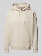 Tommy Jeans Regular Fit Hoodie mit Logo-Stitching in Beige, Größe S