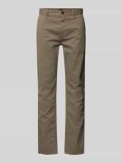 BOSS Orange Slim Fit Chino mit Gürtelschlaufen in Oliv, Größe 36/34