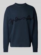G-Star Raw Sweatshirt mit Label-Stitching in Dunkelblau, Größe L