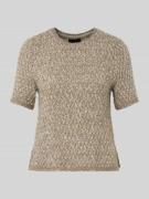 Marc Cain T-Shirt aus Woll-Mix mit Paillettenbesatz in Oliv, Größe 36