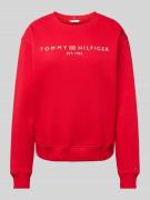 Tommy Hilfiger Sweatshirt aus Baumwoll-Mix in Rot, Größe L