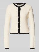Vero Moda Regular Fit Strickjacke aus Baumwoll-Mix mit Lochstrickmuste...