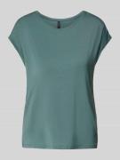 Vero Moda Regular Fit T-Shirt aus Lyocell-Mix Modell 'AVA' in Ocean, G...