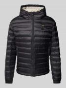 Blauer Usa Steppjacke mit Kapuze Modell 'CHARLES' in Black, Größe XXXL
