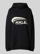 Karo Kauer Oversized Hoodie mit Label-Print in Black, Größe S