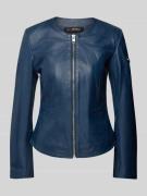 Cabrini Shaped Fit Lederjacke aus echtem Lammnappa in Blau, Größe 36