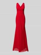 TROYDEN COLLECTION Abendkleid mit Taillenband in Rot, Größe 32