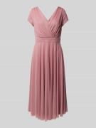 Vera Mont Knielanges Cocktailkleid in Wickel-Optik in Rose, Größe 40