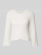 Only Cropped Strickpullover mit Baumwoll-Anteil Modell 'NOLA' in Offwh...