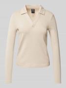 G-Star Raw Strickpullover mit Resortkragen in Beige, Größe XL