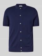 Manuel Ritz Poloshirt mit Knopfleiste in Marine, Größe L