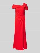 Adrianna Papell Abendkleid mit floralen Applikationen in Rot, Größe 46