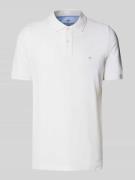 Fynch-Hatton Regular Fit Poloshirt mit Label-Stitching in Weiss, Größe...