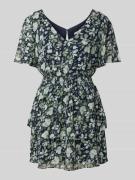 Apricot Minikleid mit Smok-Detail in Gruen, Größe S