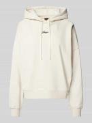 BOSS Orange Hoodie mit Label-Stitching Modell 'Ehoody' in Offwhite, Gr...