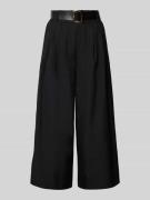 ZABAIONE Wide Leg Stoffhose mit Gürtel in Black, Größe XL