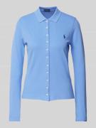 Polo Ralph Lauren Poloshirt aus Baumwoll-Mix mit langem Arm und Label-...