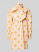 Stella Nova Knielanges Kleid mit Strukturmuster in Offwhite, Größe 34