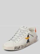 Crime London Ledersneaker mit Motiv-Print Modell 'DISTRESSED' in Weiss...