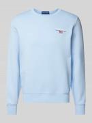 Polo Sport Sweatshirt mit Label-Stitching in Hellblau, Größe M