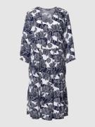 Montego Knielanges Kleid aus Viskose mit Allover-Print in Dunkelblau, ...