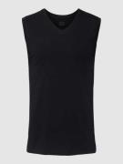 Schiesser Tank Top mit V-Ausschnitt in Black, Größe L