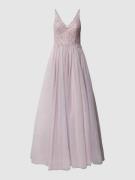 Mascara Abendkleid mit Pailletten und Zierperlen in Mauve, Größe 38