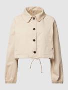 Tommy Hilfiger Cropped Jacke mit Knopfleiste in Beige, Größe 38