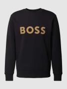 BOSS Green Sweatshirt mit Label-Print Modell 'Salbo' in Black, Größe S