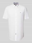 Tommy Hilfiger Regular Fit Businesshemd aus Baumwoll-Leinen-Mix in Wei...