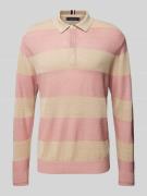 Tommy Hilfiger Leinenstrickpullover mit Blockstreifen in Rosa, Größe L